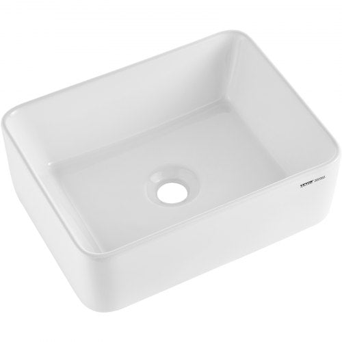 Rektangulärt handfat, 40 x 30 cm bänkskiva för badrum, vita keramiska handfat ovanför bänkskiva, modern stil, ljus och elegant, väl förpackad för badrum, hotell, toalett, husbil