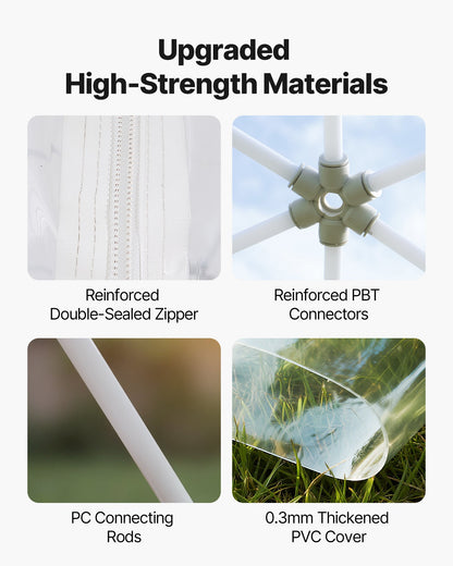 Trädgårdskupoltält, 2,9 x 1,75 m utomhus genomskinligt bubbeltält för 2-4 personer, väderbeständigt geodesiskt kupolväxthus med fönster, PVC-iglootält för uteplatser, camping, fest, bröllop