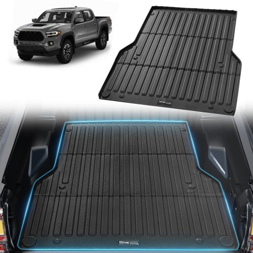 Truck Bed Mat, Compatible with 2005-2023 Toyota Tacoma, TPE Truck Bed Liner Mat Fits for 5 FT Bed, Thick and Heavy-Duty Bed Mat Car Accessories for All-Weather Protection, Prevent Slipping