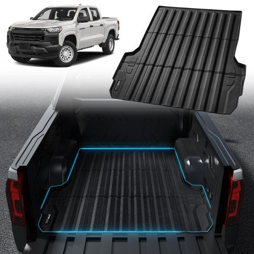 Flakmatta, kompatibel med 2023-2024 Chevrolet Colorado/GMC Canyon, TPE-flakmatta passar för 1,5 meter långa flak, tjock och kraftig flakmatta, biltillbehör för skydd i alla väder.