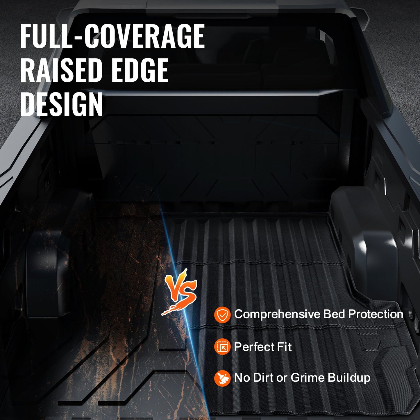 Flakmatta, kompatibel med 2023-2024 Chevrolet Colorado/GMC Canyon, TPE-flakmatta passar för 1,5 meter långa flak, tjock och kraftig flakmatta, biltillbehör för skydd i alla väder.