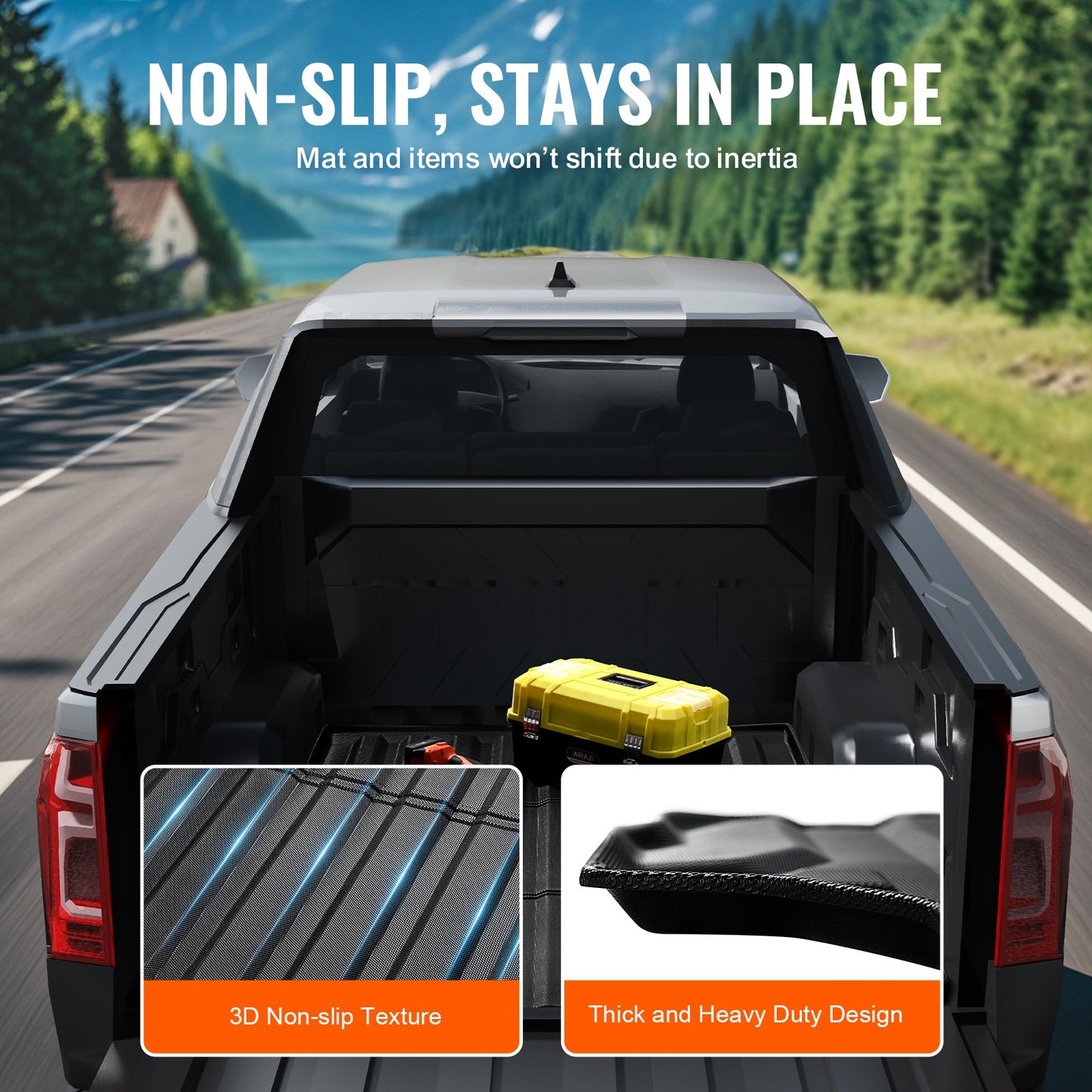 Flakmatta, kompatibel med 2023-2024 Chevrolet Colorado/GMC Canyon, TPE-flakmatta passar för 1,5 meter långa flak, tjock och kraftig flakmatta, biltillbehör för skydd i alla väder.