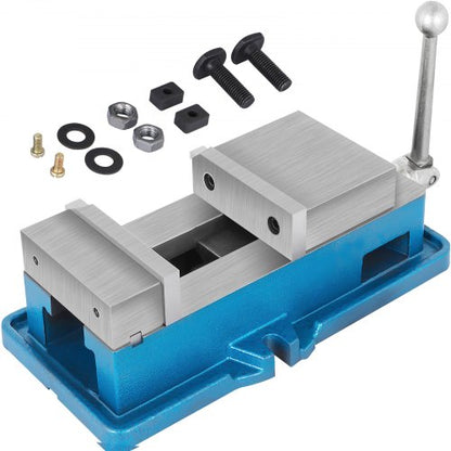 Icke-vridbart frässkruvstäd med låsfunktion, 4-tums precisionsbänkklämma, 100 mm bred borrpressklämma, 4-tums käftöppning för finbearbetning av fräsmaskiner, borrmaskiner, precisionsdelar