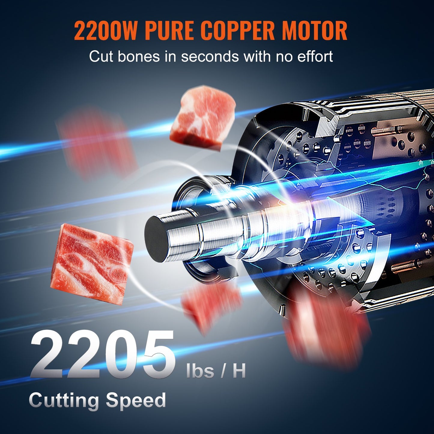 2200W kommersiell elektrisk köttbandsåg rostfritt stål bensågmaskin