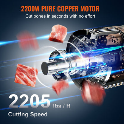 2200W kommersiell elektrisk köttbandsåg rostfritt stål bensågmaskin