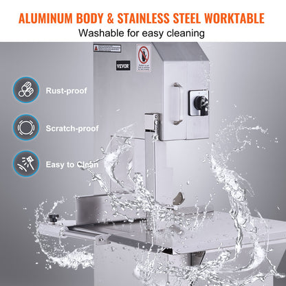 2200W kommersiell elektrisk köttbandsåg rostfritt stål bensågmaskin