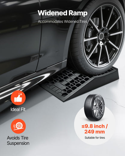 Bilramper, 2 st. 9072 kg totalvikt, 66 mm lyfthöjd, bärbara lågprofilerade bilserviceramper för underhåll av hemmagarage och oljebyten, kraftiga för lågchassifordon och domkrafter