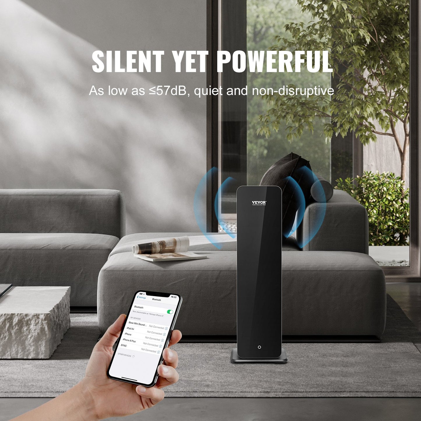 Doftluftsmaskin för hemmet, 950 ml Bluetooth Smart kallluftsdiffusor, 3000 kvm vattenfri doftluftsdiffusor för eteriska oljor, golvstående aromaterapimaskin för stora rum, kontor, hotell