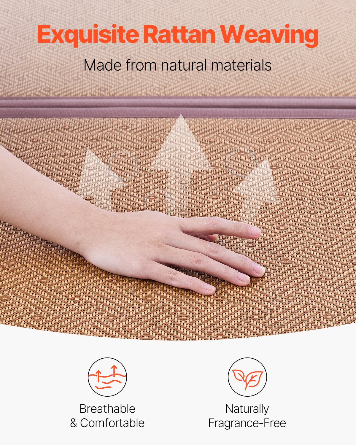 Japansk tatamimatta, 80 x 39 tum vikbar handvävd tatamimatta i naturlig rotting, halkfri och lättrengjord japansk tatamimatta, andningsbar sommarmatta för meditation, yoga och avslappning