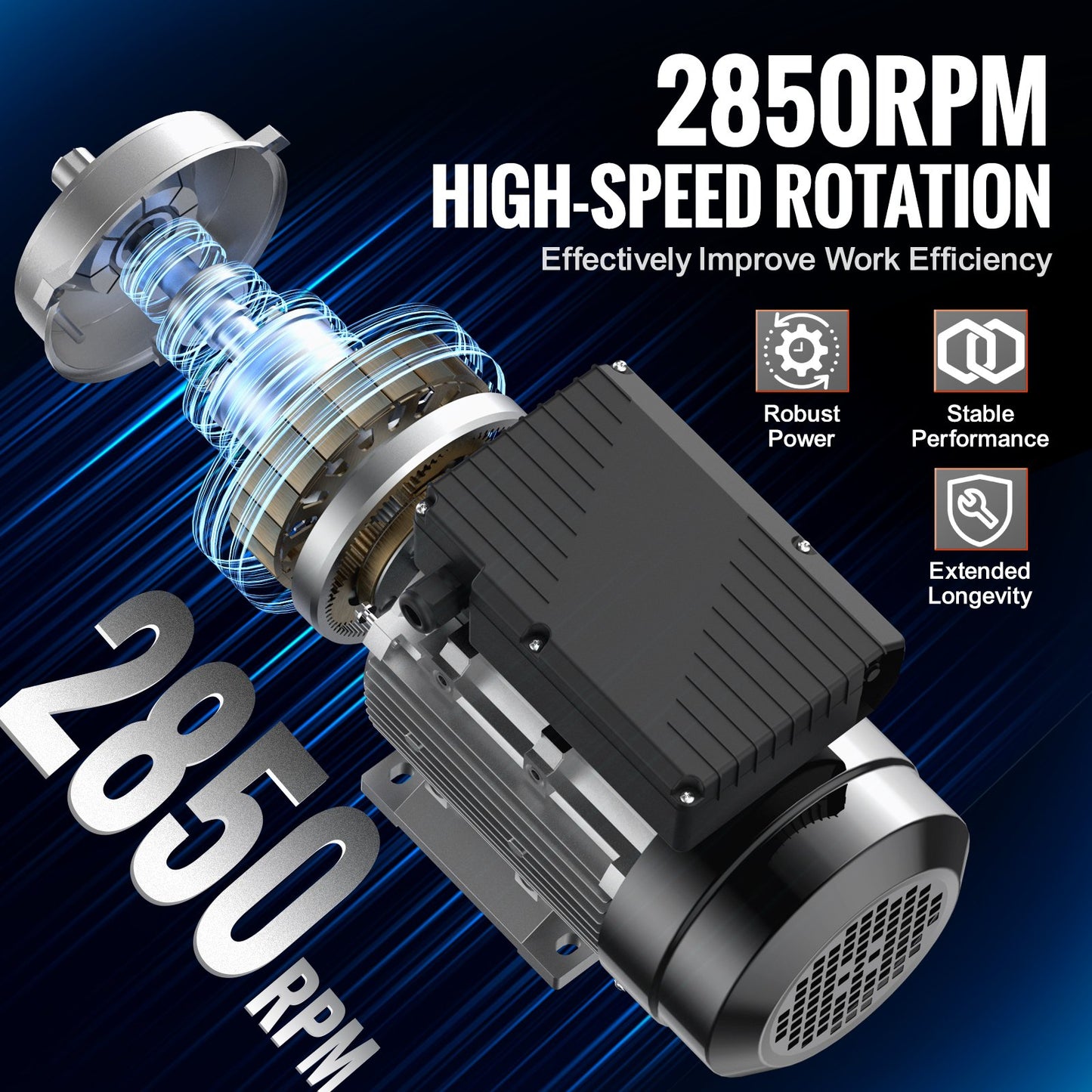 2,2 kW elmotor 2800 rpm, AC 220~240V 13,8A, 90 l, B3-ram, luftkompressormotor enfas, 24 mm kilaxel, medurs/moturs rotation för jordbruksmaskiner och allmän utrustning