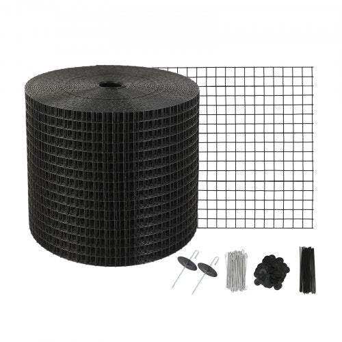 15 x 3048 cm Solar Panel Bird Guard, Critter Guard Roll Kit with 100pcs Aluminum Alloy Fasteners, Solar Panel Guard with Rust-proof PVC Coating, 12.7 mm Wire Roll Mesh