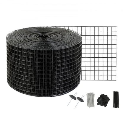 20 x 3048 cm solpanels fågelskydd, krypskyddsrullkit med 100 st. fästelement i aluminiumlegering, solpanelsskydd med rostfri PVC-beläggning, 12,7 mm trådrullenät