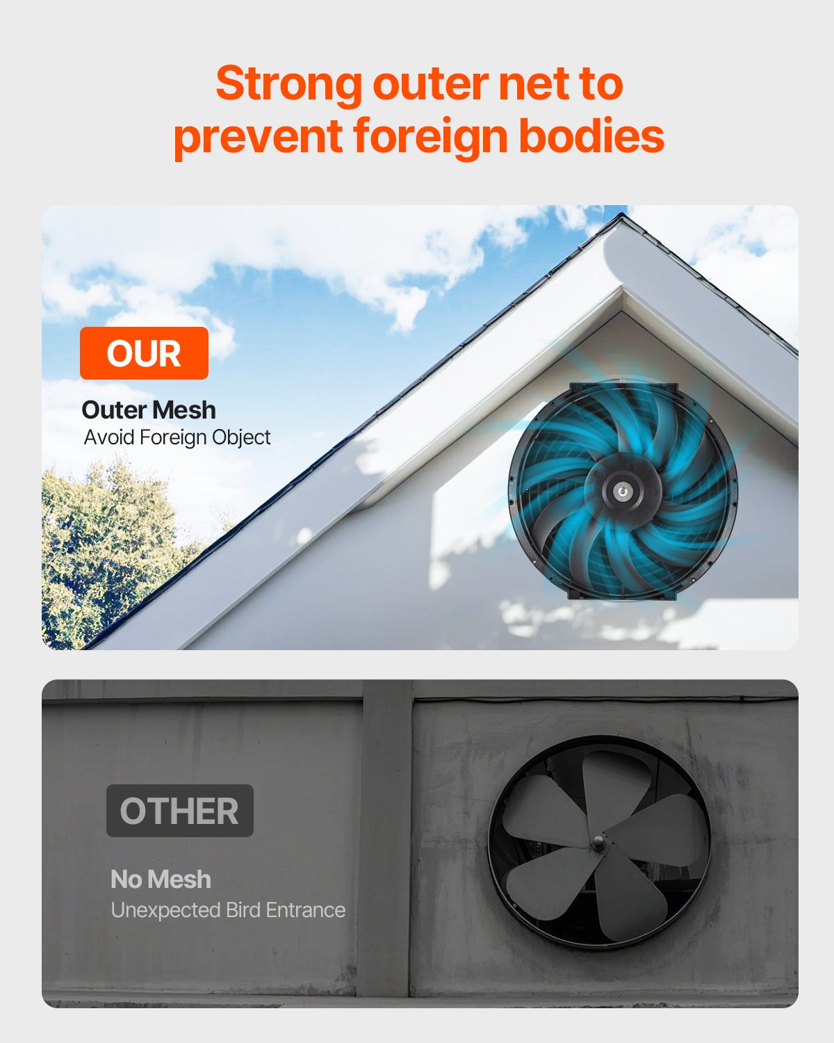 Gavelmonterad fläkt, 12 tums solenergidriven vindsfläkt med justerbar termostat och yttre nät, 1300 CFM husfläkt kyler upp till 1850 kvm, tyst ventilation för tak, garage, butik, svart