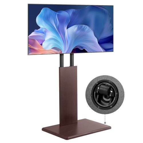 Universal TV-stativ, bords-TV-stativ för 32-70 tums skärmar, vridbart och höjdjusterbart TV-fäste, håller upp till 45 kg med grenuttag, för vardagsrum, sovrum, MAX VESA 600 x 400 mm