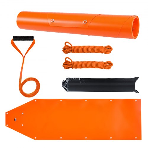 Deer Drag Sled, 185 x 58 cm, 250 kg Heavy Duty Yard Utility Sled, Tear-Resistant PE Drag Glider Mat with Ropes & Handle, Thickened Game Hauler for Firewood Ice Fishing Hauling Hunting