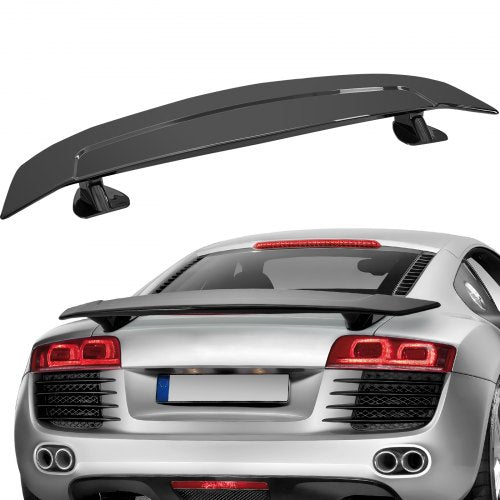 GT Wing bilspoiler, 46,3 tums universalspoiler, kompatibel med de flesta sedaner och coupéer, höghållfast ABS-material, bakre spoilervinge, racingspoiler BGW/JDM Drift glansig svart
