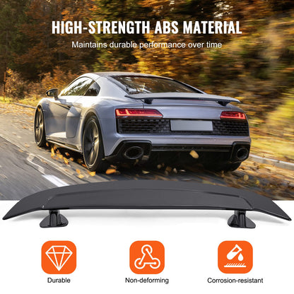 GT Wing bilspoiler, 46,3 tums universalspoiler, kompatibel med de flesta sedaner och coupéer, höghållfast ABS-material, bakre spoilervinge, racingspoiler BGW/JDM Drift glansig svart