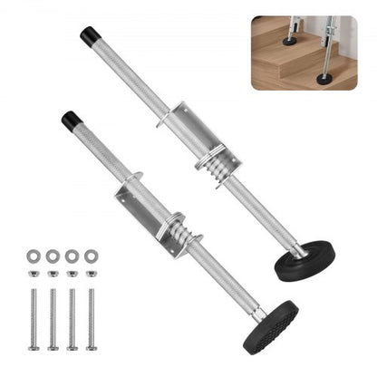 Stegeutjämnare, 20 tums stål 550lbs laststegeutjämnningsverktyg, lutningsbehållare, trappstegestabilisator med förvaring, lätt att använda för alla ytor, förlängningsstegetillbehör för ojämn mark