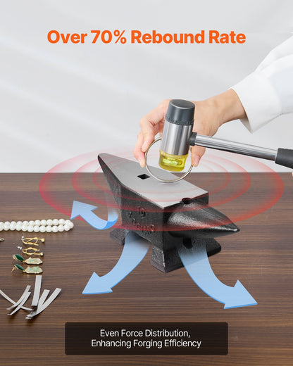 Gjutjärnsstäd, 10 kg städ av ett horn, med stor bänkskiva och stabil bas, höghårdhet, robust runt hornstäd, smed, för formning, bockning