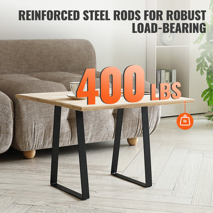 406,4 mm trapetsformade bordsben i stål, reservben i möbler, set om 2 för gör-det-själv-soffbord, moderna skrivbord, bänkar, nattduksbord, soffor, maxbelastning 181,4 kg kraftiga, snabbmonterade ben, svarta