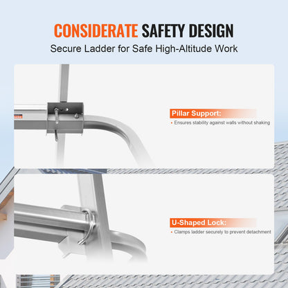 Stegstabilisator, förlängningsstegeavstånd, kraftigt vingspann/väggstegetillbehör för takrännor, lätt att använda och bred anpassningsbarhet och halkfria gummifötter, viktklassning 147 kg