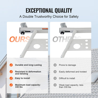 Stegstabilisator, justerbara fötter förlängning av stege, kraftiga väggstegetillbehör för takrännor, lätt att använda och bred anpassningsbarhet och halkfria gummifötter, viktklassning 147 kg