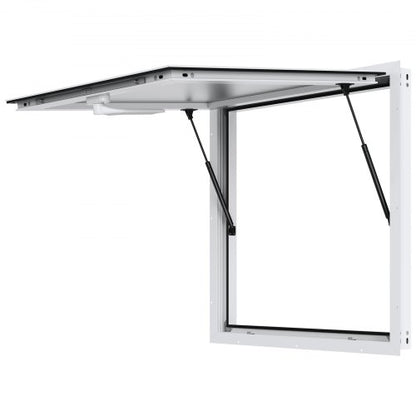 Fönster för matvagnar, 36"x36" servicefönster i aluminiumlegering för matvagnar, upp till 85 graders stående serveringfönster med markisdörr och dragkrok, för matvagnar med släpvagnar
