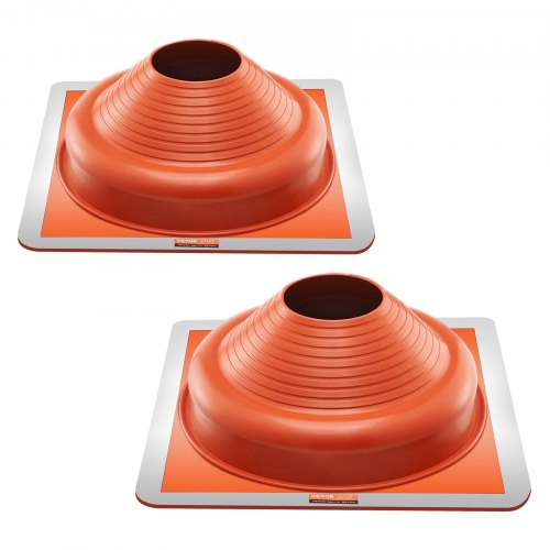 2 st. takrörsskydd, passar rör ytterdiameter 6-1/4" - 11-3/4", flexibel silikon takdomkraft för rörbeslag, hög temperatur -101℉ - 437℉, fyrkantig metallbas, för skorsten, vedspis och utomhusventilationsrör