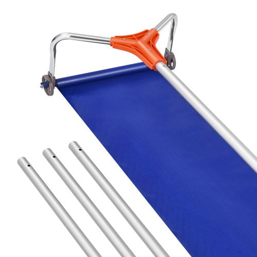 Snötakskrapa, 27 cm aluminiumblad, 1,25-5,24 m justerbar snöskrapa med hjul och skjutdörr, lätt snöborttagningsverktyg för lövborttagning och skräpborttagning på hustak
