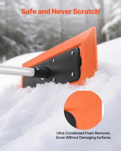 Snötakskrapa, 1,2 m lång snöskrapa för biltak, 45 cm skumblad för repor, halkfritt handtag, lätt snöborttagningsverktyg för bilgaragetak, lövborttagning och skräpborttagning