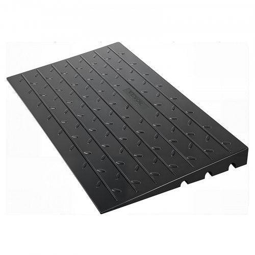 Gummi-tröskelramp, 10 cm tröskelramp, dörröppning, 3 kanaler, snörskydd, solid tröskelramp i gummi, vinklad ingång i gummi, nominell lastkapacitet på 1000 kg för rullstol och skoter