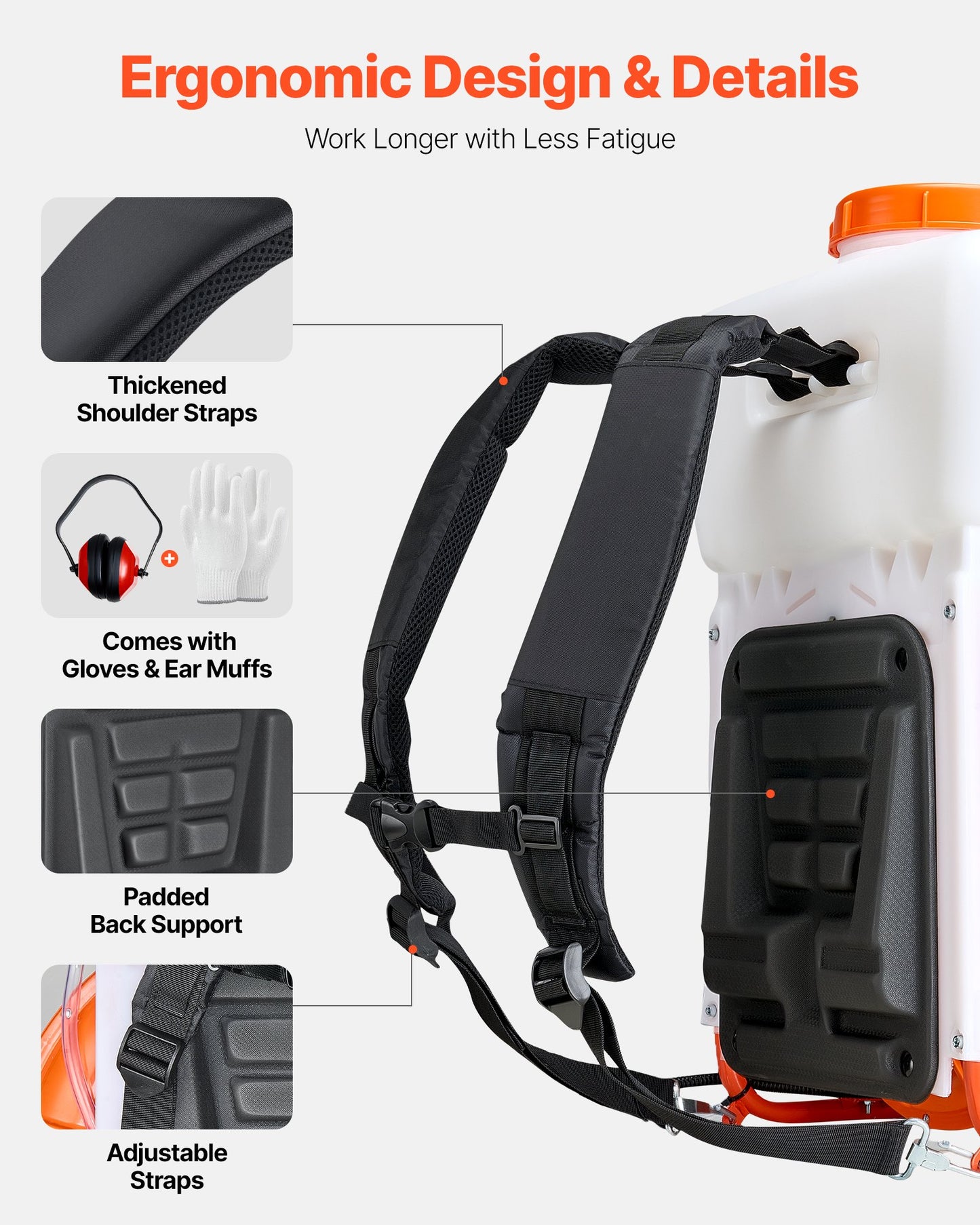 Ryggsäcksspruta med dimma, 63CC 3HK motor, bensindriven dimmaspruta med 16L tank, pulver- och vätskespraysystem för effektiv bekämpning av loppor, fästingar och insekter, trädgårdsskötsel och jordbruk