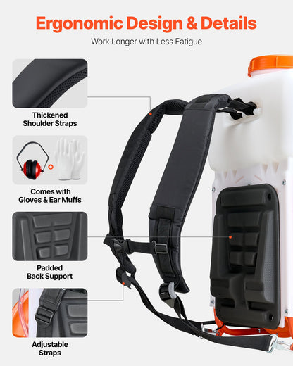Ryggsäcksspruta med dimma, 63CC 3HK motor, bensindriven dimmaspruta med 16L tank, pulver- och vätskespraysystem för effektiv bekämpning av loppor, fästingar och insekter, trädgårdsskötsel och jordbruk