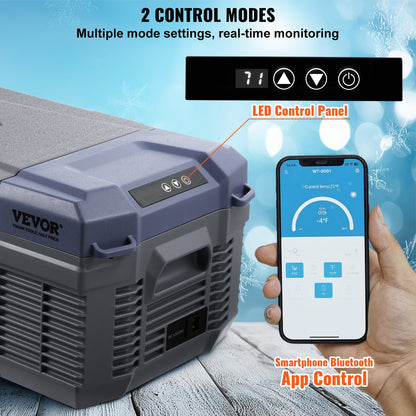 Bilkylskåp, 12 volts bilkylskåp, 15 l bärbar frys med en zon, justerbart temperaturområde -4℉-68℉, 12/24V DC och 100-240V AC kompressorkylare för utomhusbruk, camping, husbil