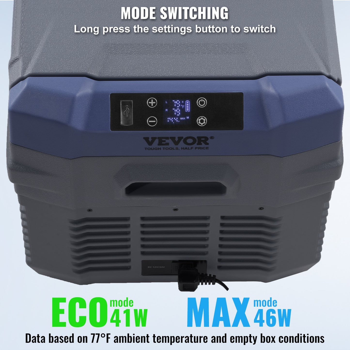 Bilkylskåp, 12 volts bilkylskåp, 25 l bärbar frys med dubbla zoner, justerbart temperaturområde -4℉-68℉, 12/24V DC och 100-240V AC kompressorkylare för utomhusbruk, camping, husbil