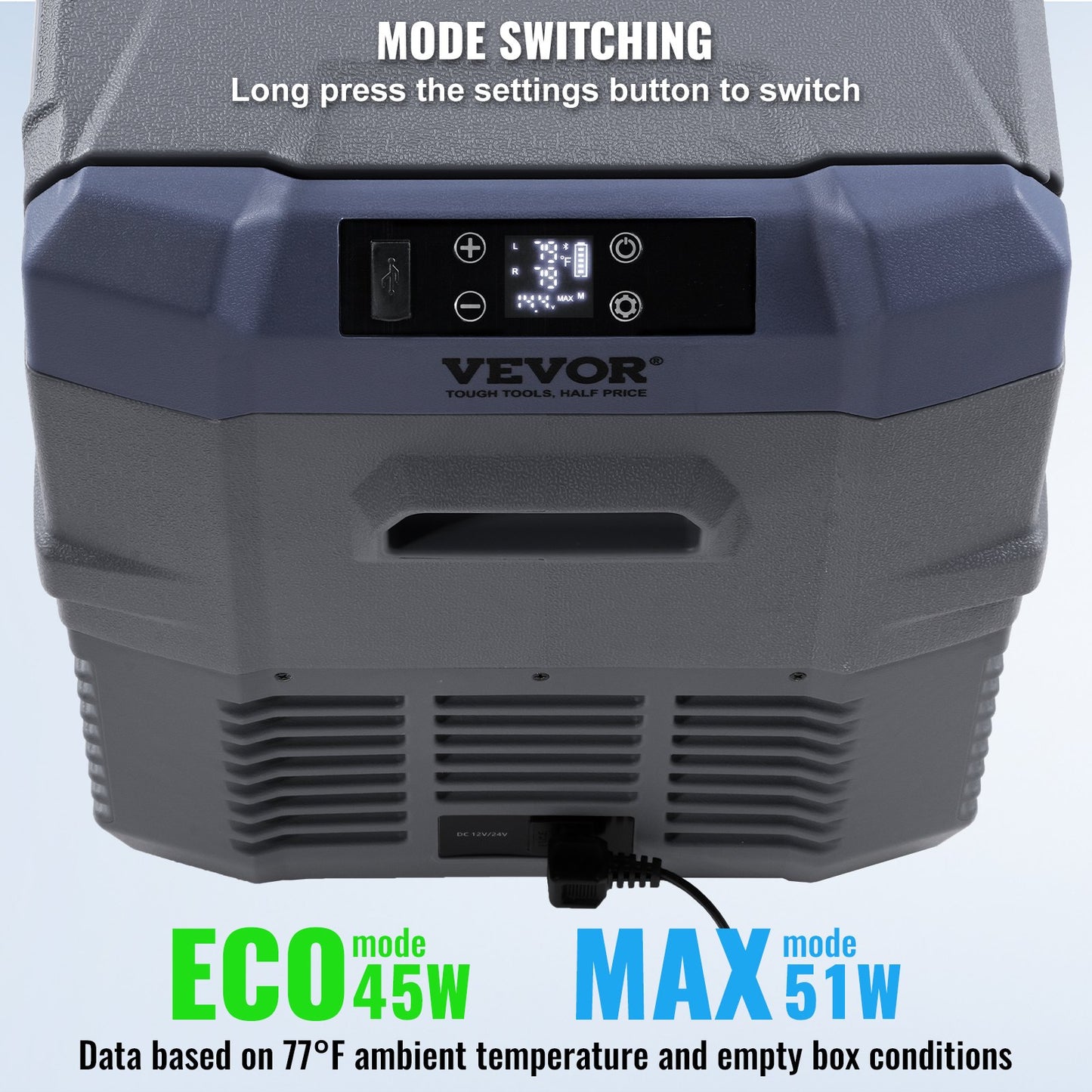 Bilkylskåp, 32 l bärbar frys med dubbla zoner, 12 volt bilkylskåp, justerbart område -4℉-68℉, 12/24V DC och 100-240V AC kompressorkylare för utomhusbruk, camping, husbil