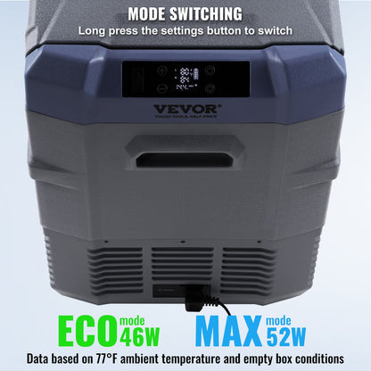 Bilkylskåp, 39 l bärbar frys med dubbla zoner, 12 volt bilkylskåp, justerbart område -4℉-68℉, 12/24V DC och 100-240V AC kompressorkylare för utomhusbruk, camping, husbil