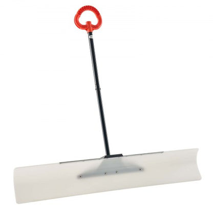Snöskottare, 122 cm snöplogsskyffel för utomhusbruk med ergonomiskt grepp, HDPE-plastblad, vinterskyfflar med segmenterat handtag, metallkantlist, bärbart snöröjningsverktyg för uppfart, trädgård
