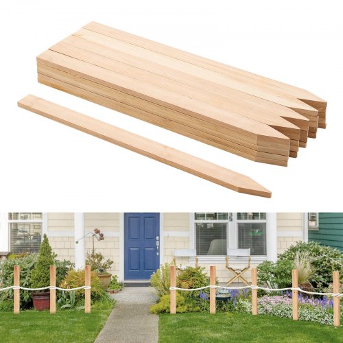 Trädgårdsstöttor i trä, 25 st 12,7×38,1×609,6 mm, nivåstöttor för mark, trädgårdsstöttor med vass spets, stödstöttor för granplantor, skyltstolpar för slamstaket, gårdsgränser