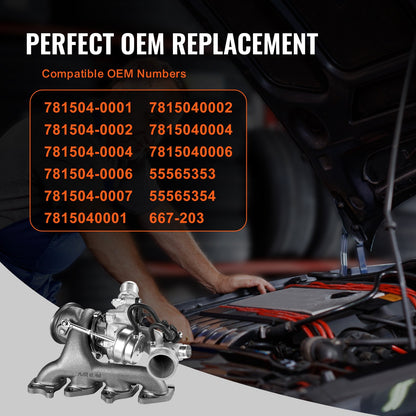 Komplett turboaggregat Chevy Chevrolet Cruze 2011-2015 med packningssats och magnetventil, Sonic 2012-2020 &amp; Trax 2013-2021 &amp; Buick Encore 2013-2021 Turboaggregat kompatibel 1.4L