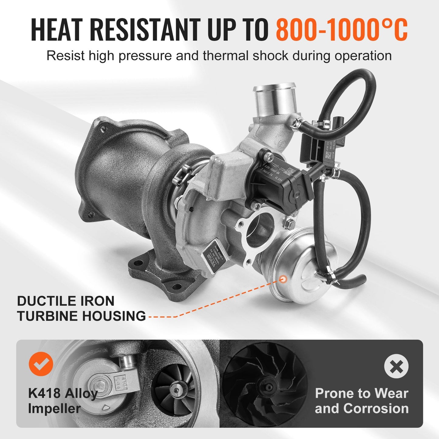 Turboaggregat Ford Escape 2013-2016 med packningssats, Turboaggregatersättning för Fusion 2013-2014 Fiesta Transit bilmotorer, kompatibel med 54399700144 CJ5G6K682DA Vahaha