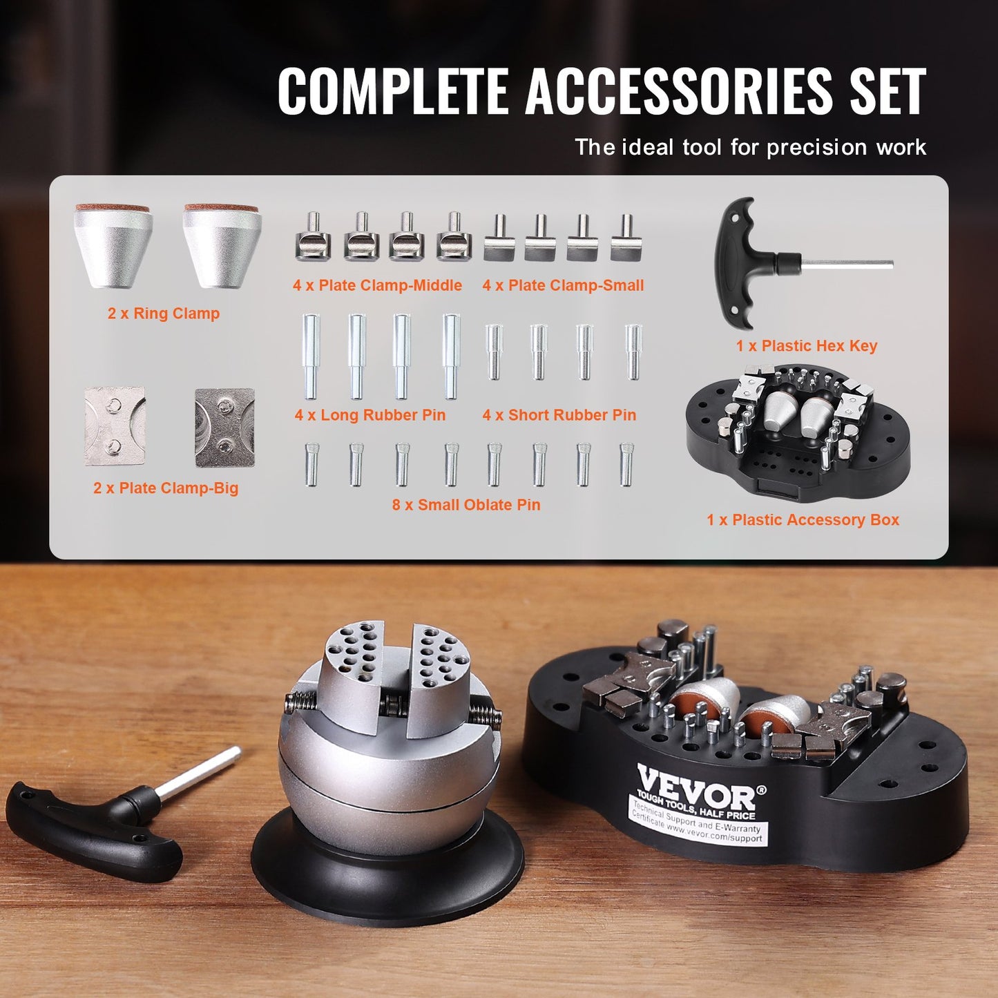 Kulskruvstäd, 7,6 cm gravyrinställningsverktyg, 360° roterande gravyrblocksskruvstäd, 30 st. tillbehör för smyckesgravyrblock, standardblock för ädelstensinläggning och gravyr i liten skala