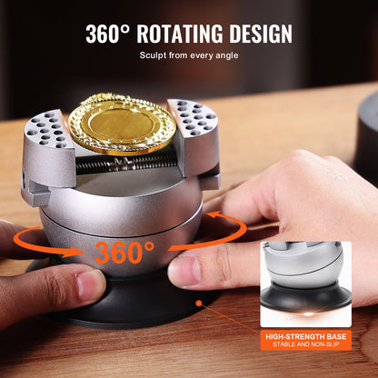 Kulskruvstäd, 7,6 cm gravyrinställningsverktyg, 360° roterande gravyrblocksskruvstäd, 30 st. tillbehör för smyckesgravyrblock, standardblock för ädelstensinläggning och gravyr i liten skala
