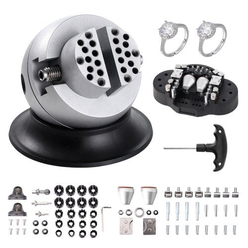 Kulskruvstäd, 7,6 cm gravyrinställningsverktyg, 360° roterande gravyrblocksskruvstäd, 70 st. tillbehör för smyckesgravyrblock, standardblock för ädelstensinläggning och gravyr i liten skala