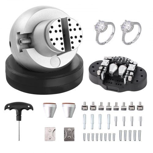 Kulskruvstäd, 5" gravyrinställningsverktyg, 360° roterande gravyrblocksskruvstäd, 35 st. tillbehör för smyckesgravyrblock, standardblock för ädelstensinläggning och gravyr i liten skala