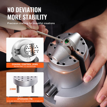 Kulskruvstäd, 5" gravyrinställningsverktyg, 360° roterande gravyrblocksskruvstäd, 35 st. tillbehör för smyckesgravyrblock, standardblock för ädelstensinläggning och gravyr i liten skala