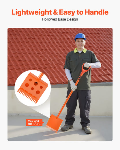 Takpannsspade med D-grepp, takpannsrivare med hög hårdhet 45# stål och lättviktigt verktyg för enkel avrivning av tak och spik, perfekt för kommersiellt och bostadsbruk, orange