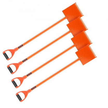 Takpannsspade med D-grepp, takpannsrivare med hög hårdhet 45# stål och lättviktigt verktyg för enkel avrivning av tak och spik, perfekt för kommersiellt och bostadsbruk, orange
