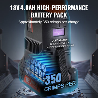 Pressverktyg och batterisats, Pro Pressverktyg, elektrisk rörpressverktyg med M15-, M22- och M28-käftar, pressverktygssats med 2 st. 18V 4,0Ah-batterier, snabbladdare och bärväska