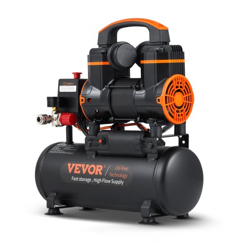 Luftkompressor 7,9 l 900 W 2,2 CFM vid 90 PSI 70 dB Ultratyst Oljefri